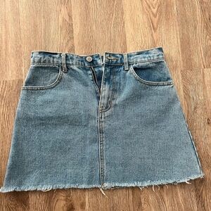 Light denim raw hem mini skirt NWT pacsun size M